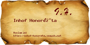 Inhof Honoráta névjegykártya